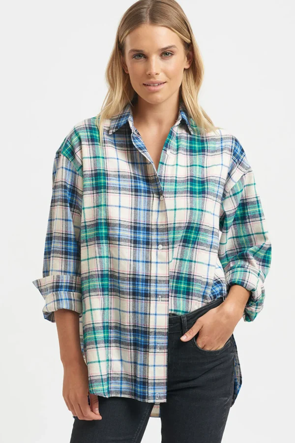 Shirty The Classic Flannel Shirt - Blue Green Combo