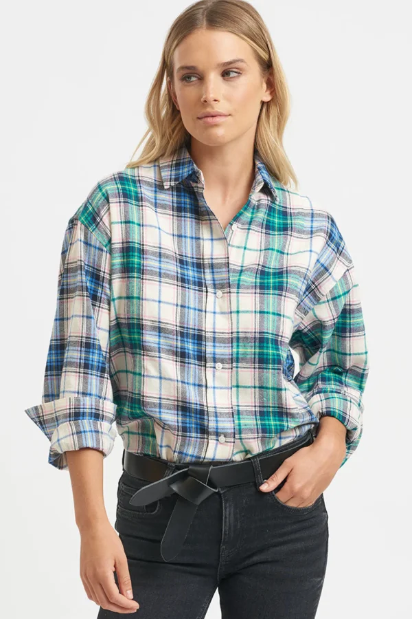 Shirty The Classic Flannel Shirt - Blue Green Combo