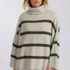 Talamaya Divine Rib Pullover - Loden Stripe