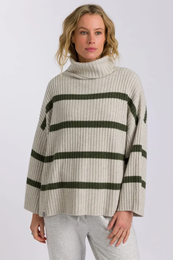 Talamaya Divine Rib Pullover - Loden Stripe