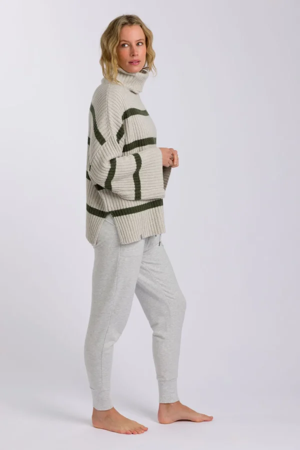 Talamaya Divine Rib Pullover - Loden Stripe