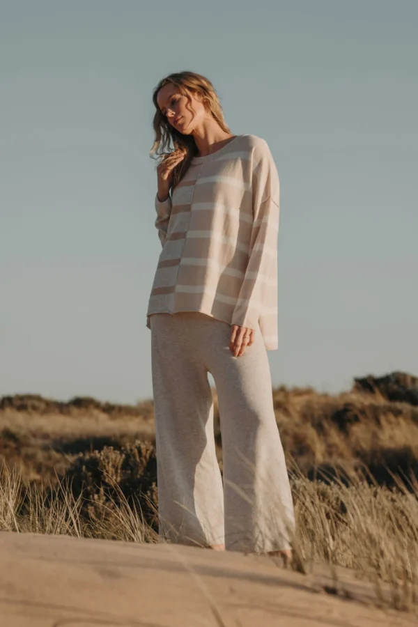 Talamaya Hinterland Stripe Pullover - Sawdust