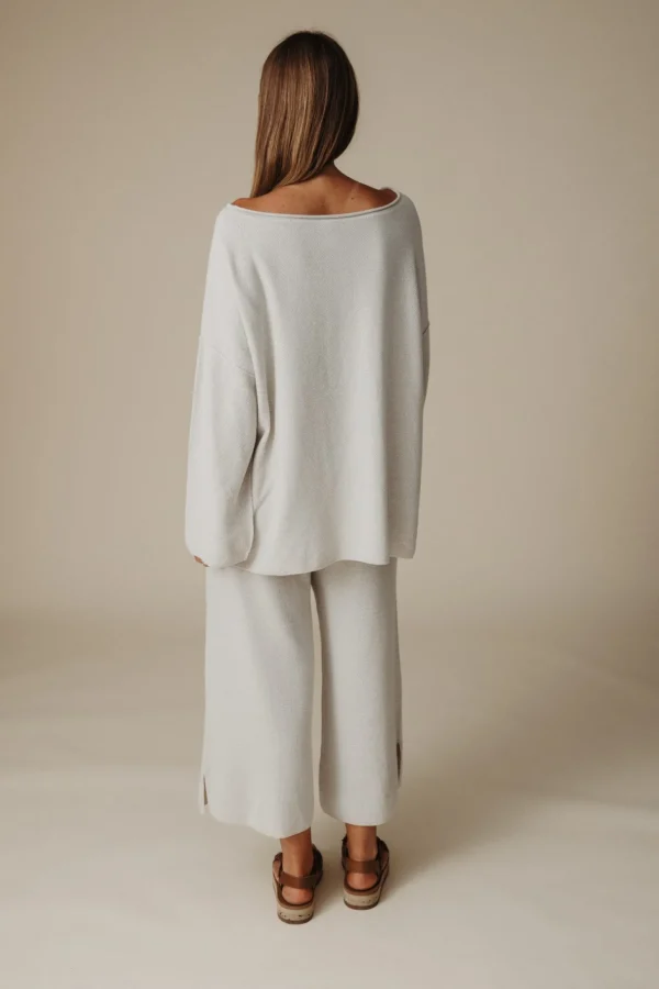 Talamaya Retreat Cotton Twist Pullover - Silver & Salt