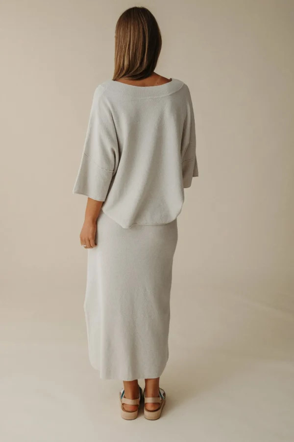 Talamaya Retreat Cotton Twist Skirt - Silver & White