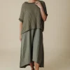 Talamaya Sunray Rib Crop Pullover - Dusty Olive