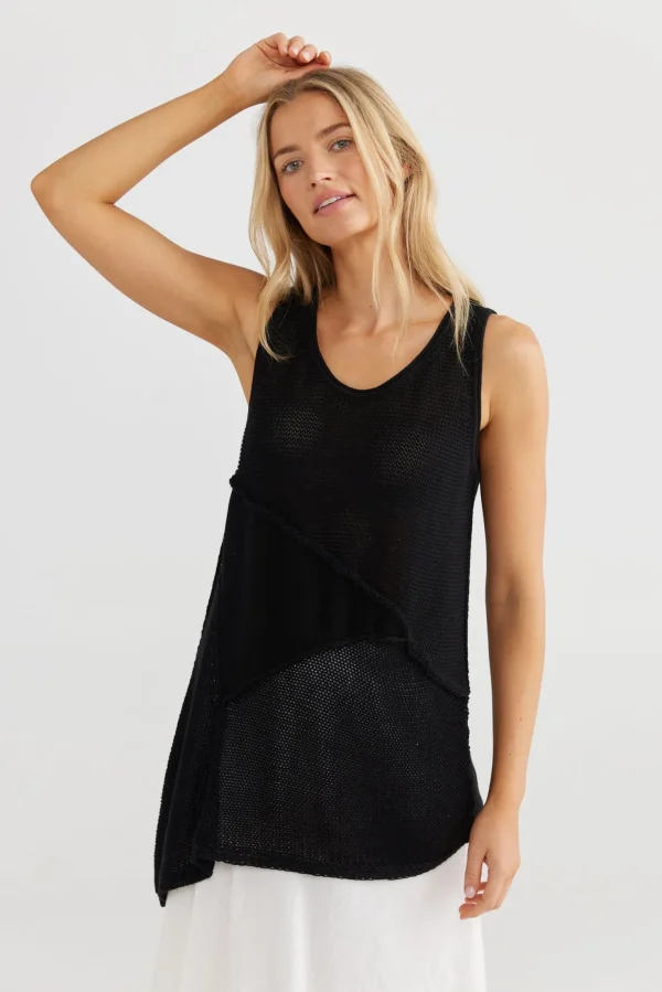 The Shanty Milano Knit Singlet - Black