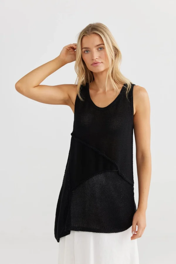 The Shanty Milano Knit Singlet - Black