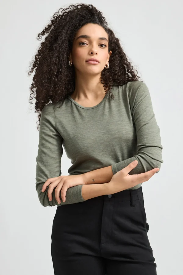 Toorallie Crew Merino Tee - Bay Leaf