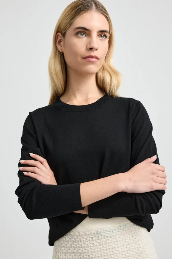 Toorallie Fine Merino Crew - Black
