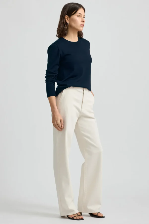 Toorallie Fine Merino Crew - Navy