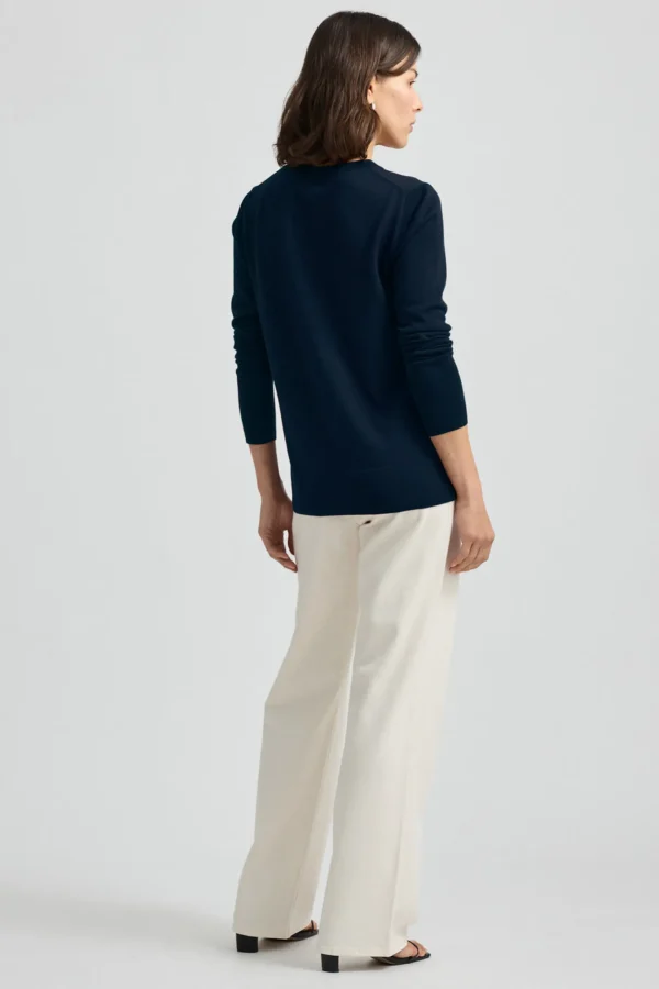 Toorallie Fine Merino Crew - Navy