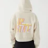 Upstate Zip Through Cropped Hoodie- Chalk Multi