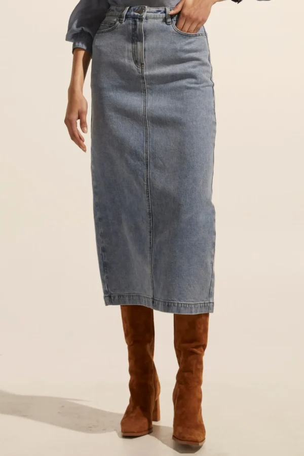 Zoe Kratzmann Accord Skirt - Washed Denim