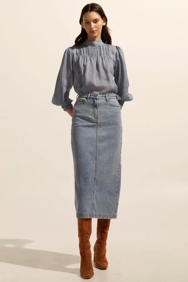 Zoe Kratzmann Accord Skirt - Washed Denim