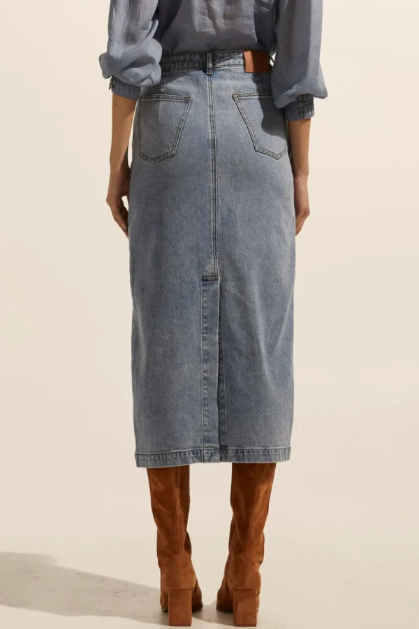 Zoe Kratzmann Accord Skirt - Washed Denim