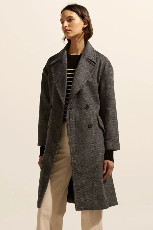 Zoe Kratzmann Pillar Coat - Black Mini Check